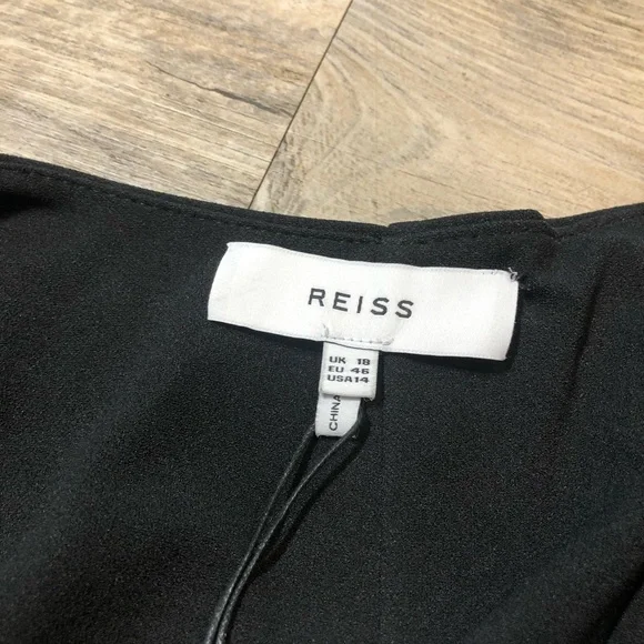 Reiss Carina Spring Floral Dress Navy Sleeveless Sz 14 - Picture 3 of 5